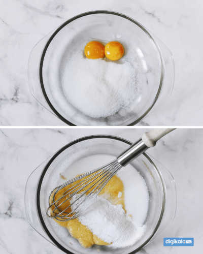 مخلوط کردن تخم مرغ و شکر