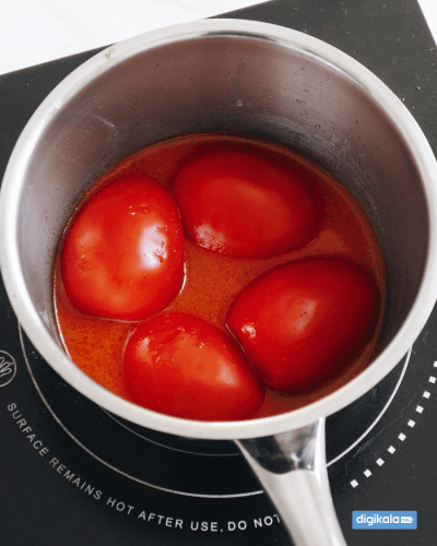 پختن گوجه فرنگی در سس کباب