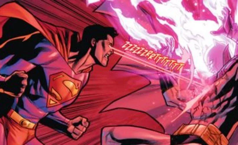 تصویری از مبارزه بتمن و سوپرمن در کمیکها