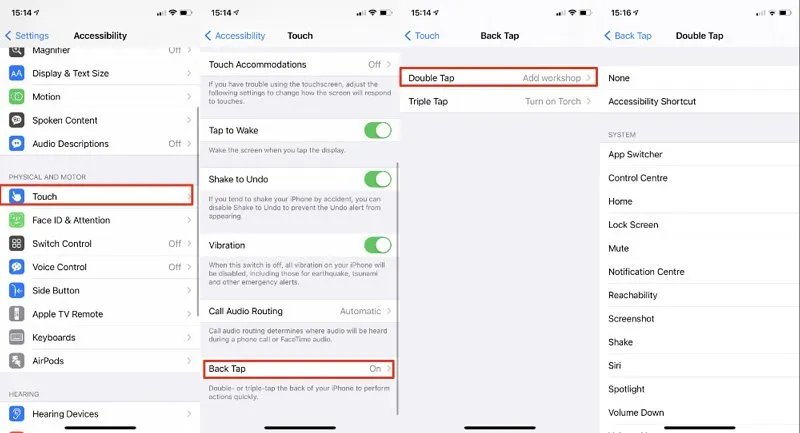 ضربه زدن به پشت آیفون در iOS 14