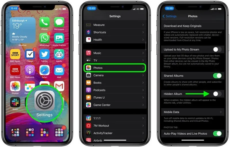 مخفی کردن Hidden Album در iOS 14