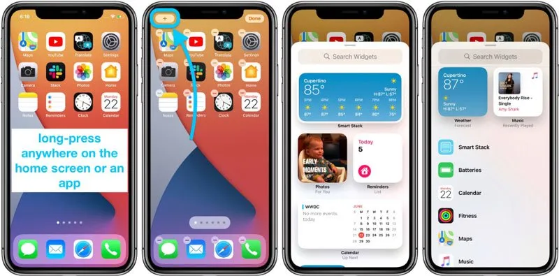 اضافه کردن ویجتها در iOS 14
