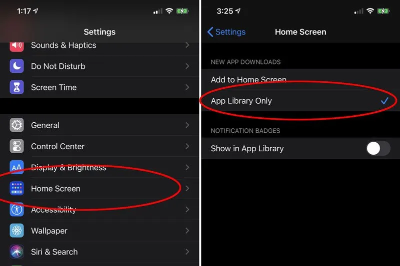 تنظیمات مربوط به App library