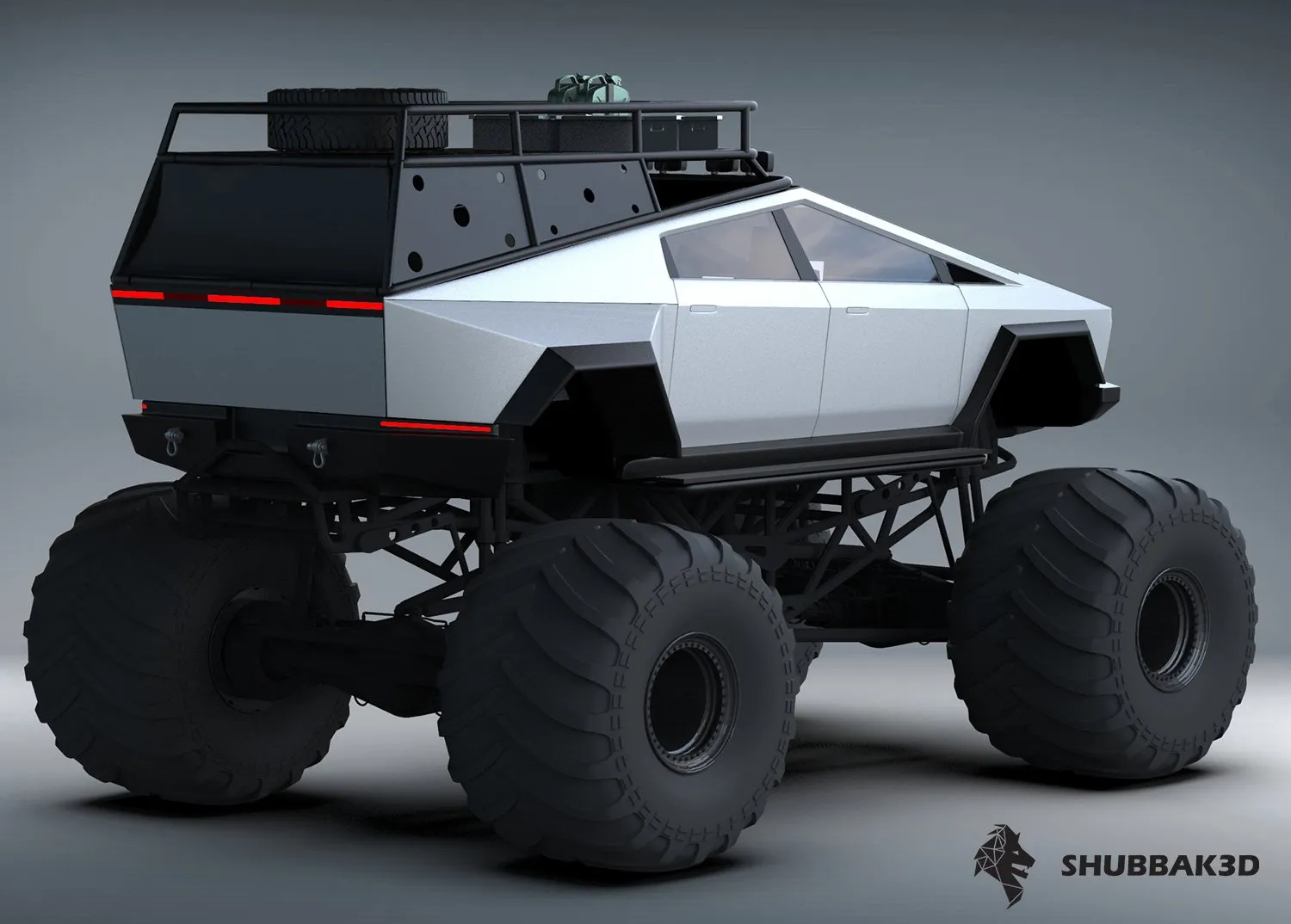 نمای عقبی سایبرتراک هیولا