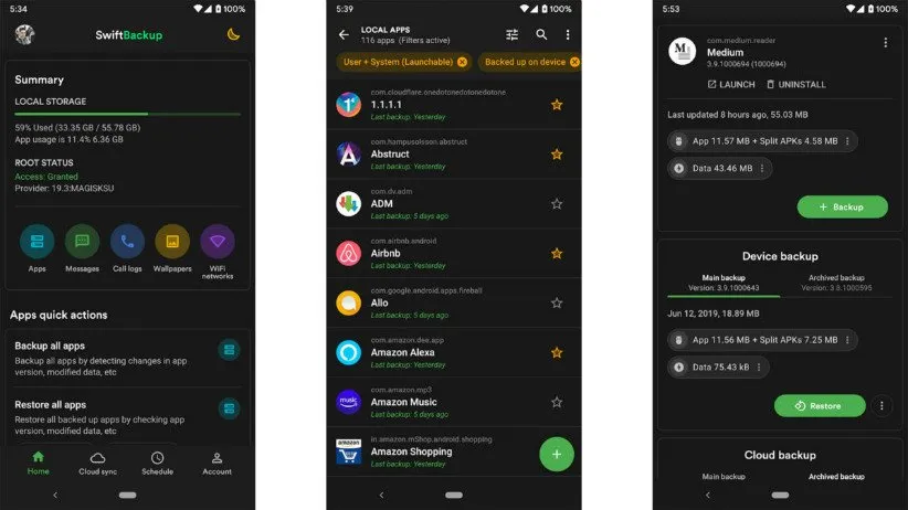 اپلیکیشن Swift Backup