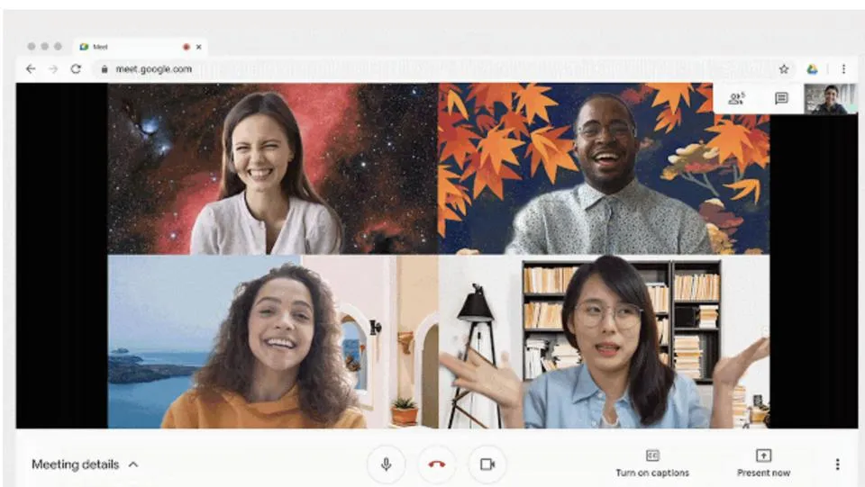 پسزمینهی دلخواه در گوگل میت