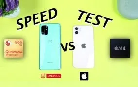تست سرعت آیفون 12 در مقابل وان‌پلاس 8 تی