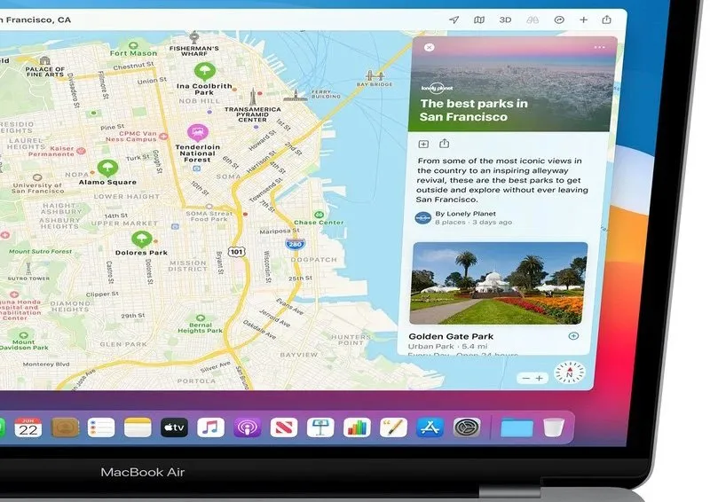 اپ نقشه در macOS