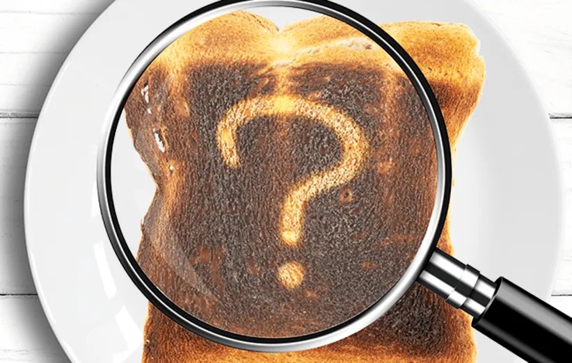 مضرات غذای سوخته