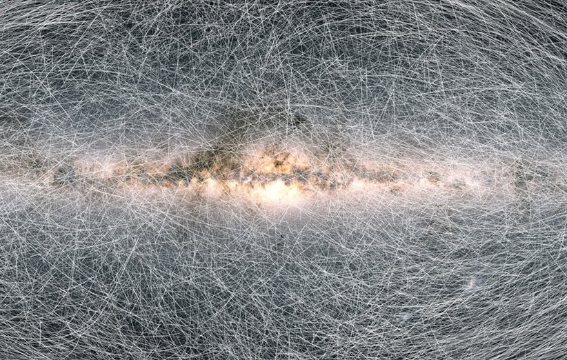 طرحی از مسیر حرکت 40 هزار ستاره‌ی راهی شیری در 400 هزار سال آینده
