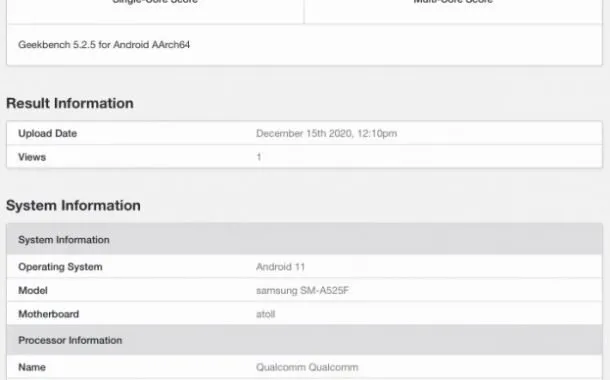 بنچمارک گلکسی A52 4G