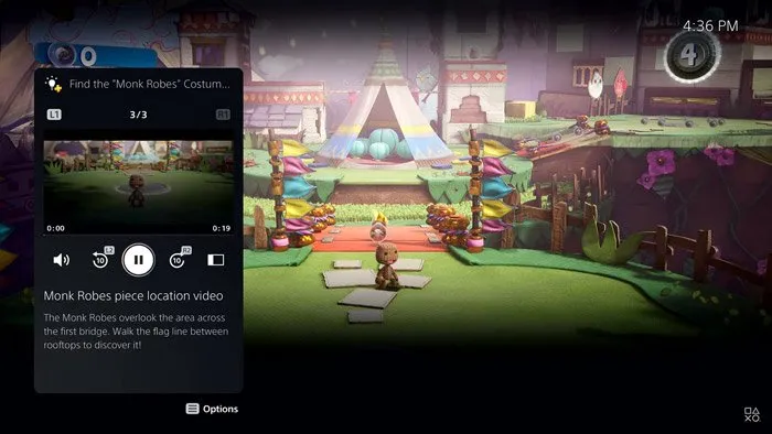 راهنمای ویدیویی در رابط کاربری PS5