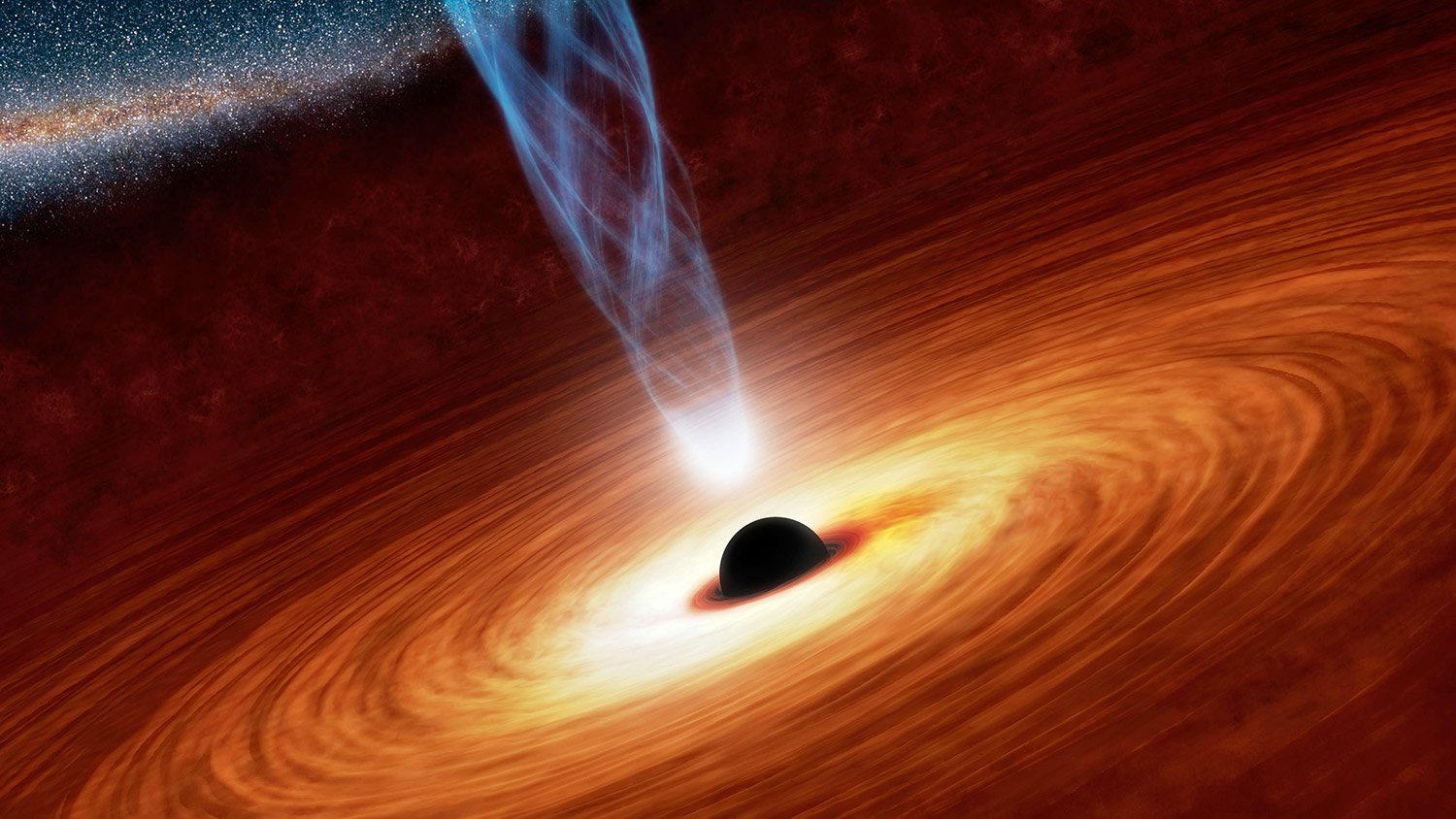 طرحی گرافیکی از سیاهچاله‌ی PIA16695