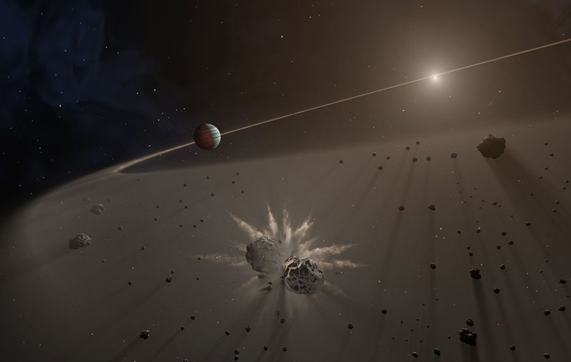 طرحی گرافیکی از کمربند سیارکی فراخورشیدی
