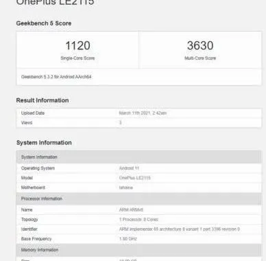 بنچمارک گیکبنج گوشی وانپلاس 9