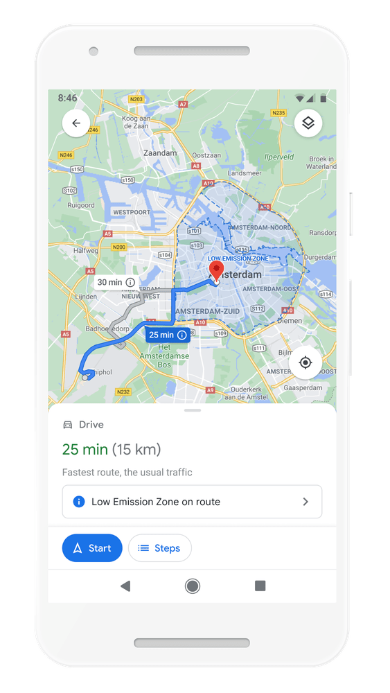 طرح ترافیک در گوگل مپ