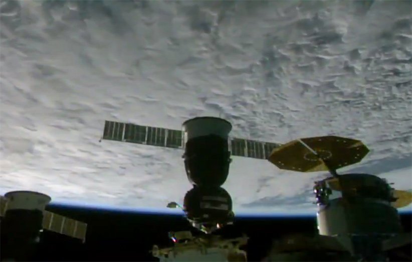 اتصال کپسول فضایی سایوز روسیه با نام «یوری گاگارین» به ایستگاه فضایی بین‌المللی