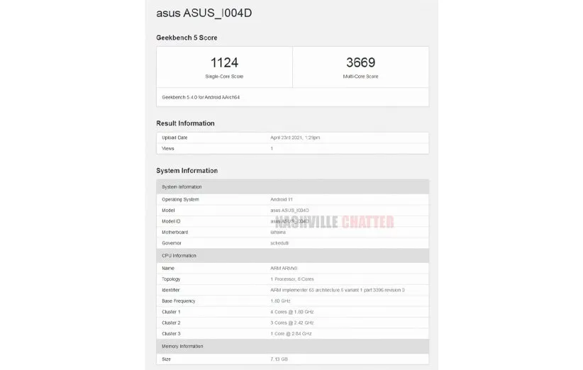 ایسوس ذنفون 8 در گیکبنچ