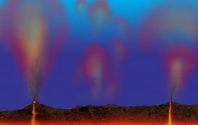 طرحی گرافیکی از آتشفشان‌های زیر اقیانوس قمر اروپا