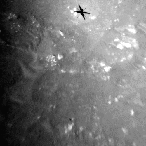 سایه‌ی بالگرد نبوغ در پرواز سوم در مریخ