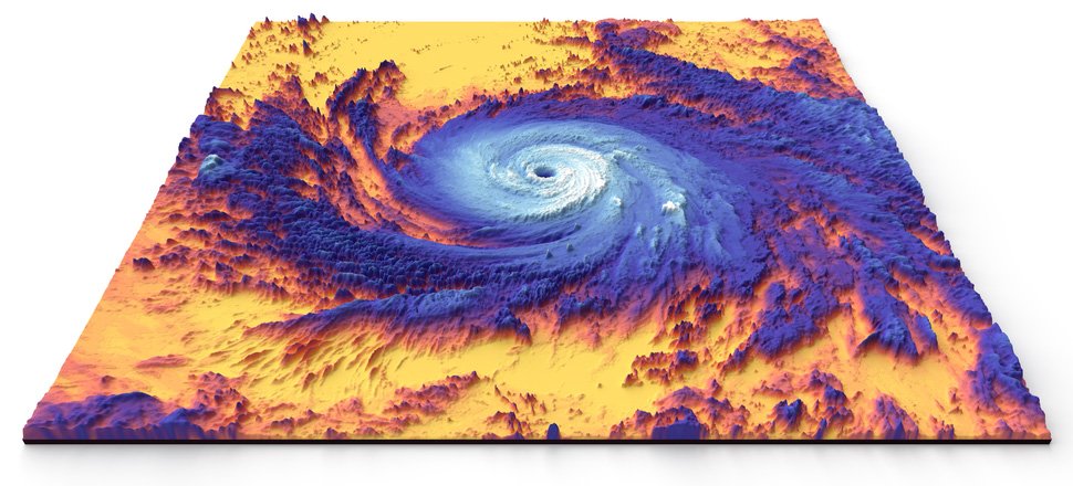 عکس گرمایی از یک طوفان توسط ماهواره‌ی ترا ناسا