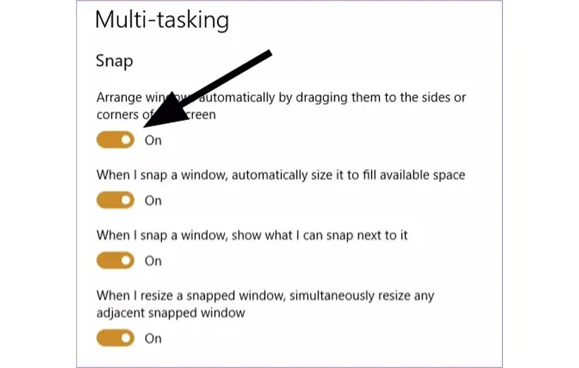 تقسیم پنجره‌ها در ویندوز 10