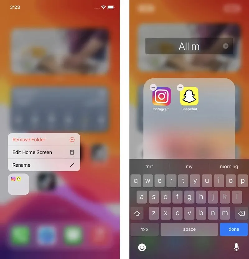 ویرایش پوشه در iOS 14