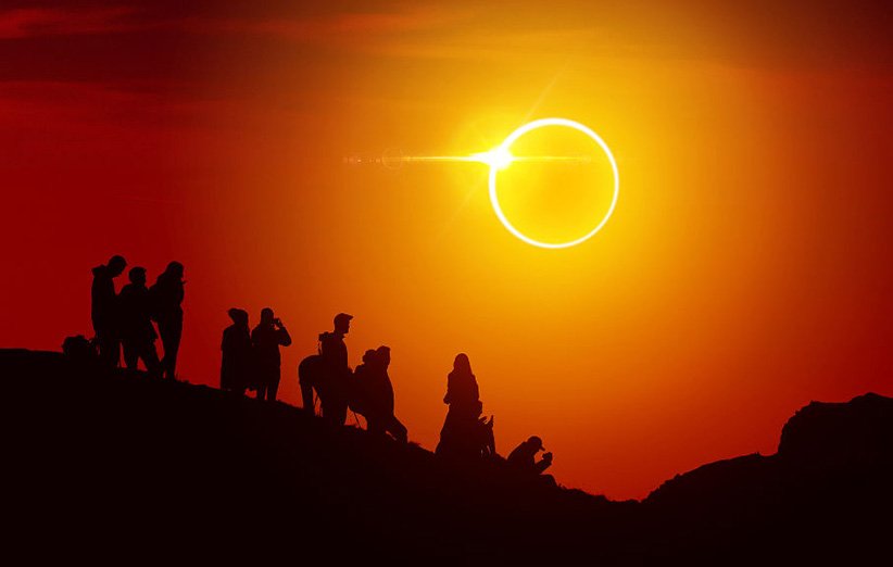 تصویری پردازش شده از رصد خورشیدگرفتگی حلقوی