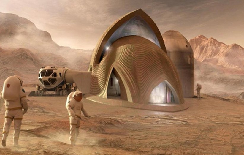 طرحی گرافیکی از پایگاه انسانی در مریخ