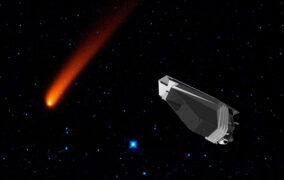 طرح گرافیکی مأموریت تلسکوپ فضایی نقشه‌بردار نئو برای شناسایی سیارک‌ها در نزدیکی زمین