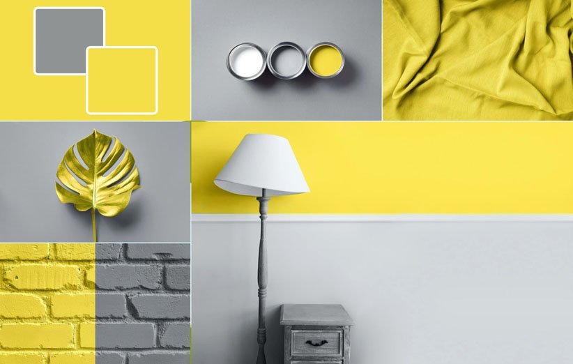استفاده درست از ترکیب رنگ زرد و طوسی در دکوراسیون خانه