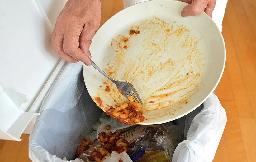 دور ریختن باقیمانده مواد غذایی