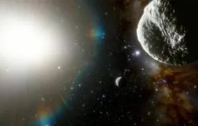 طرحی گرافیکی از سیارک PH27 2021 به عنوان سریع‌ترین سیارک شناخته شده تا کنون