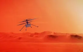 طرحی گرافیکی از پرواز بالگرد نبوغ در مریخ