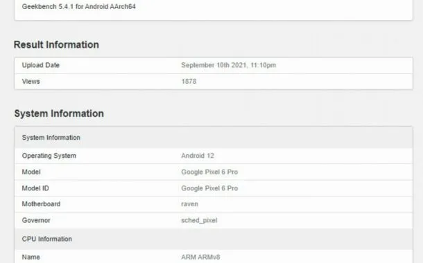 گوگل پیکسل 6