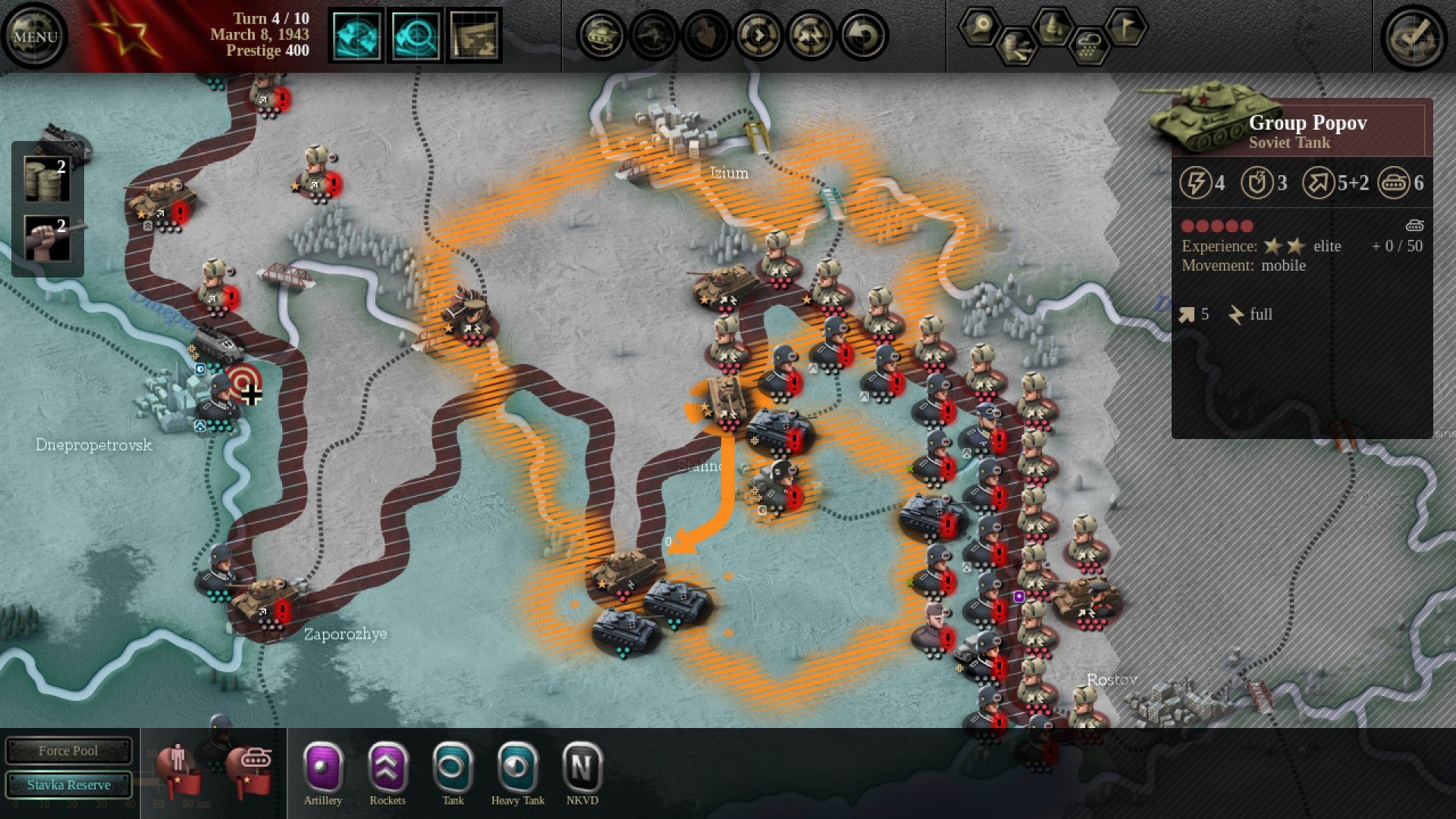 تصویری از بازی Unity of Command از بهترین بازی های استراتژیک