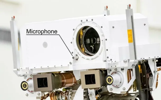 میکروفن روی ابزار سوپرکم مریخ‌نورد پشتکار
