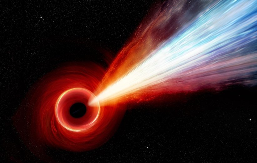 طرحی گرافیکی از جریان جت خروجی از یک سیاهچاله