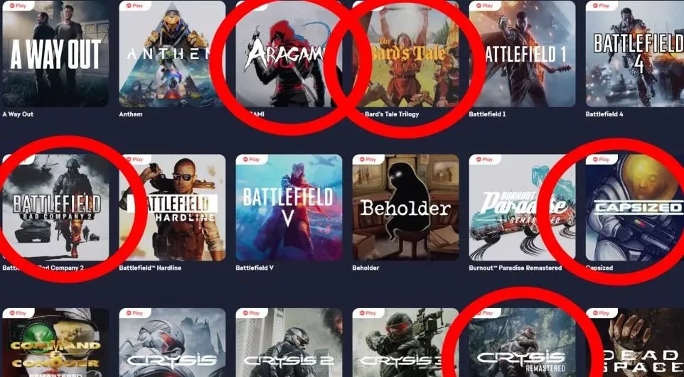 بازی های EA plays