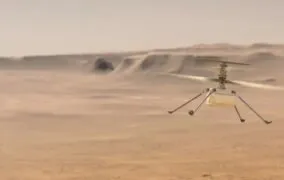 طرحی گرافیکی از پرواز بالگرد نبوغ در مریخ