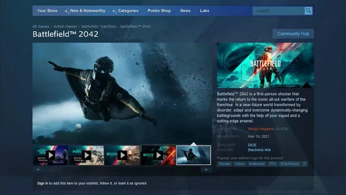 بتلفیلد 2042 در استیم