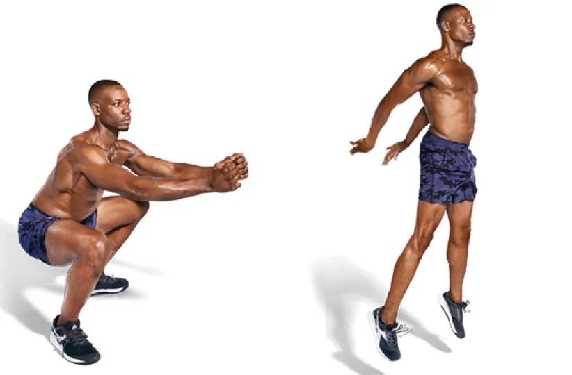 «اسکات عمیق پرشی» (Deep squats with a jump)