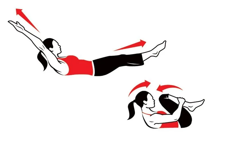 «باز و بسته کردن پاها» (Double Leg Stretch)