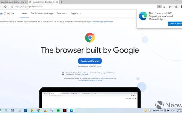 مایکروسافت اج گوگل کروم