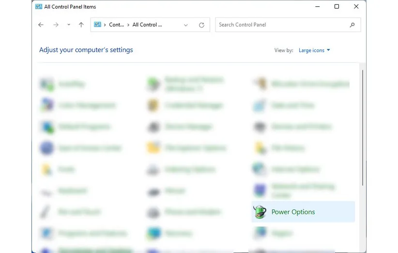 باتری لپتاپ ویندوز 11