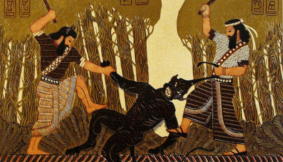 epic of gilgamesh fights humbaba wael tarabieh - بررسی کتاب Epic of Gilgamesh (2100-1200 BC) | حماسه‌ای که با افتخار عنوان «اولین اثر ادبی تاریخ» را یدک می‌کشد