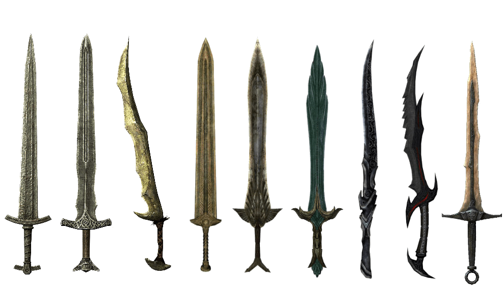 تعدادی از شمشیرها در اسکایریم