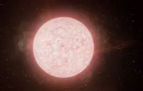 طرحی گرافیکی از ابرغول سرخ SN 2020tlf پیش از انفجار