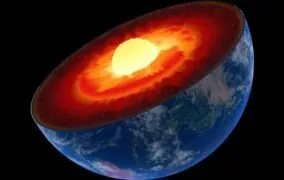 طرحی گرافیکی از نمای برش خورده‌ی زمین