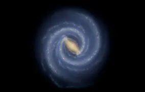 طرحی گرافیکی از تصور همیشگی درباره‌ی شکل کهکشان راه شیری